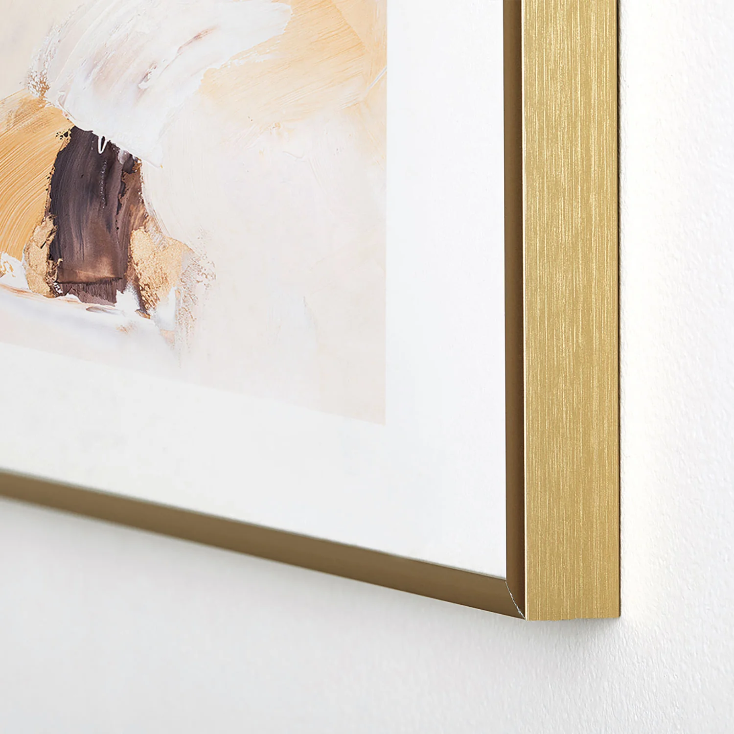 PrettyPainter Abstract Neutrals V2 Metal Framed Art Print - Image 4