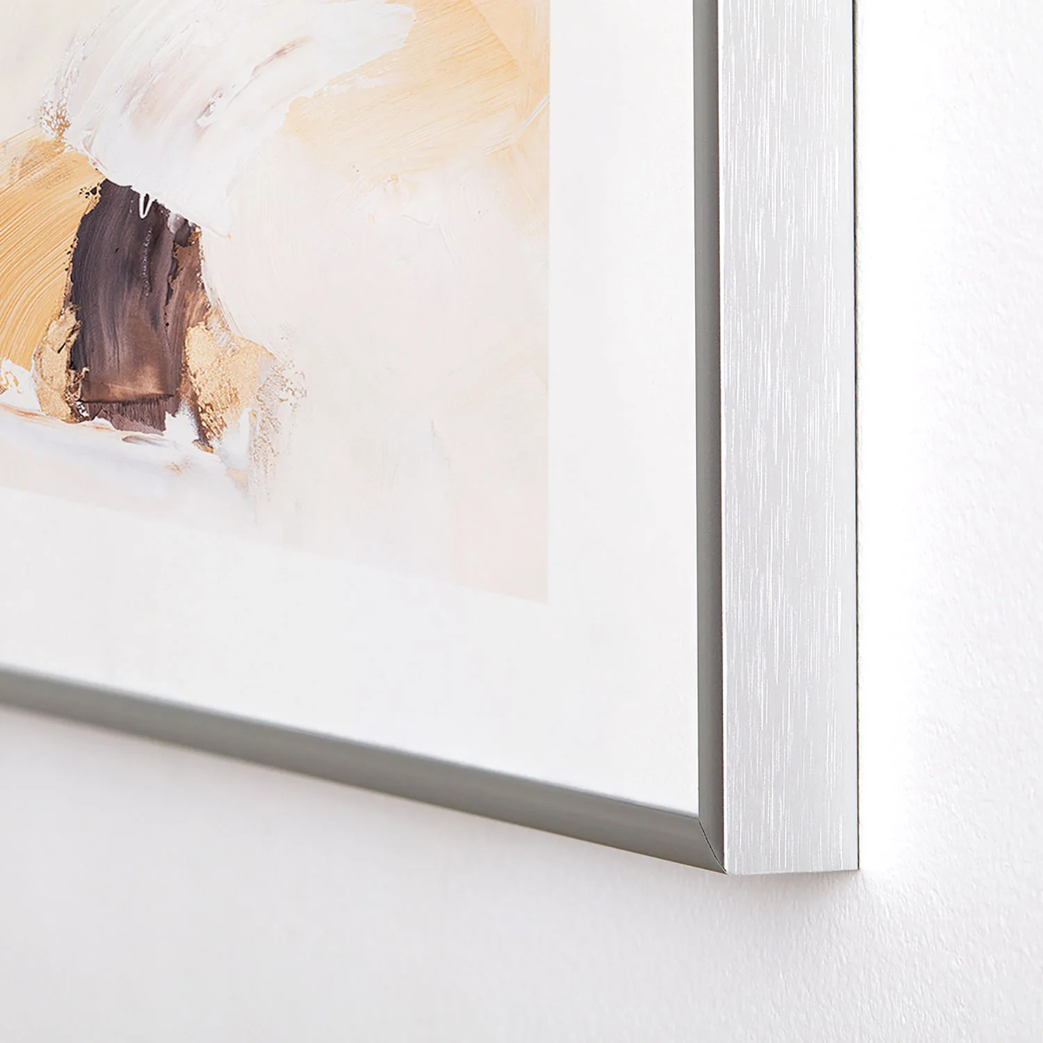 PrettyPainter Abstract Neutrals V2 Metal Framed Art Print - Image 8