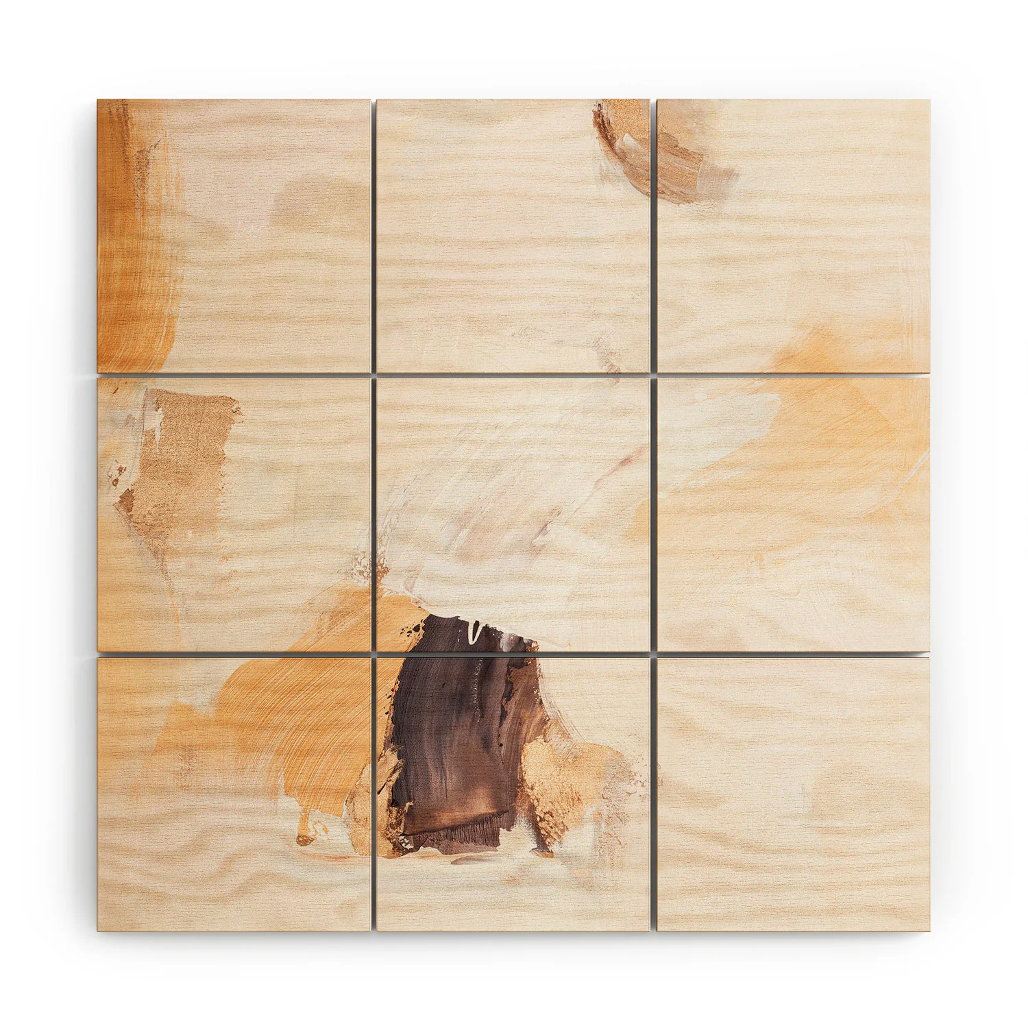 PrettyPainter Abstract Neutrals V2 Wood Wall Mural - Image 2