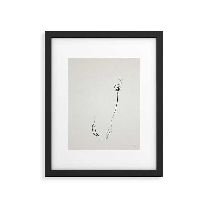 Quibe One line Horse 407 Framed Art Print - Image 33
