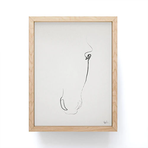 Quibe One line Horse 407 Framed Mini Art Print - Image 4