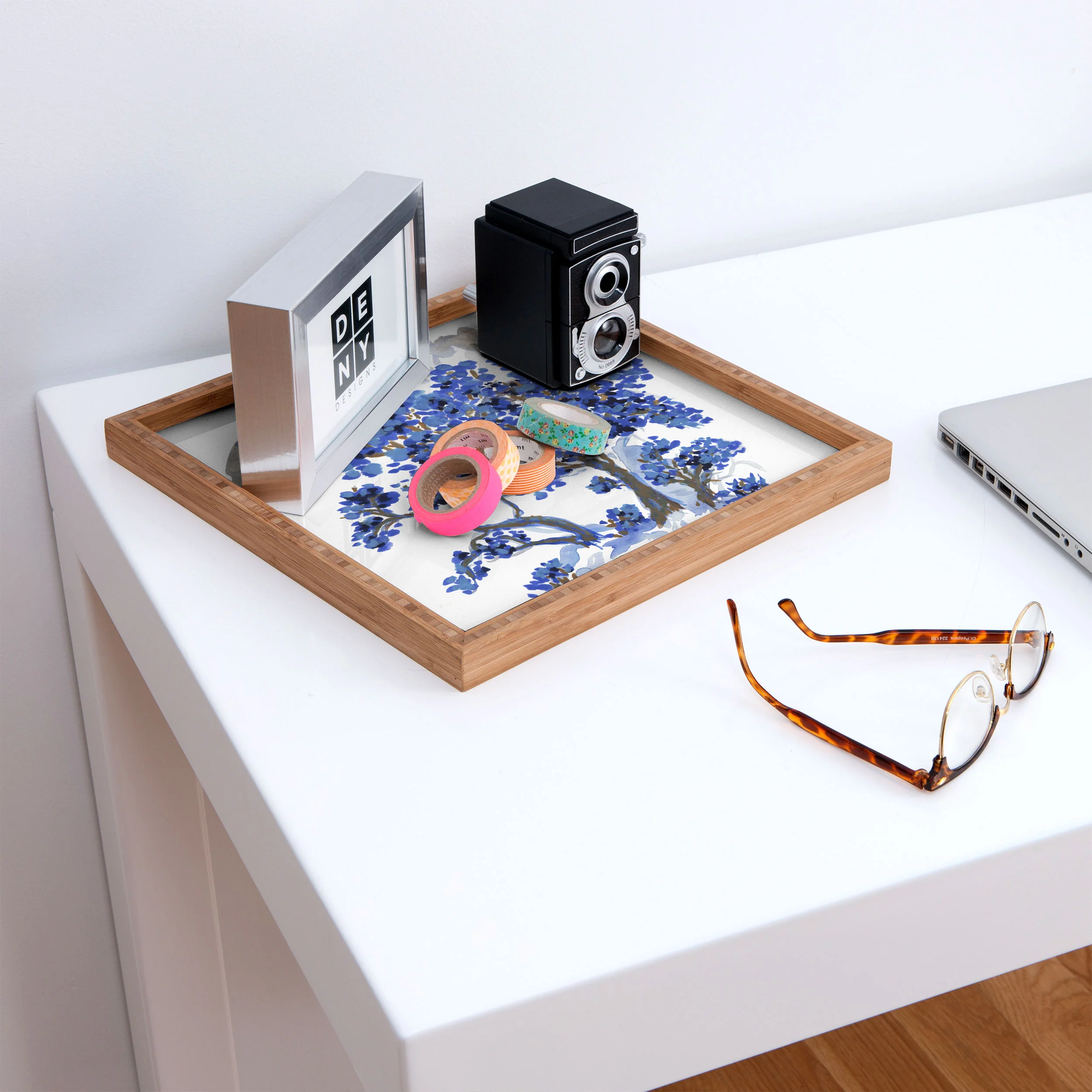 Rachelle Roberts Misty Blue Mountain Square Tray - Image 2