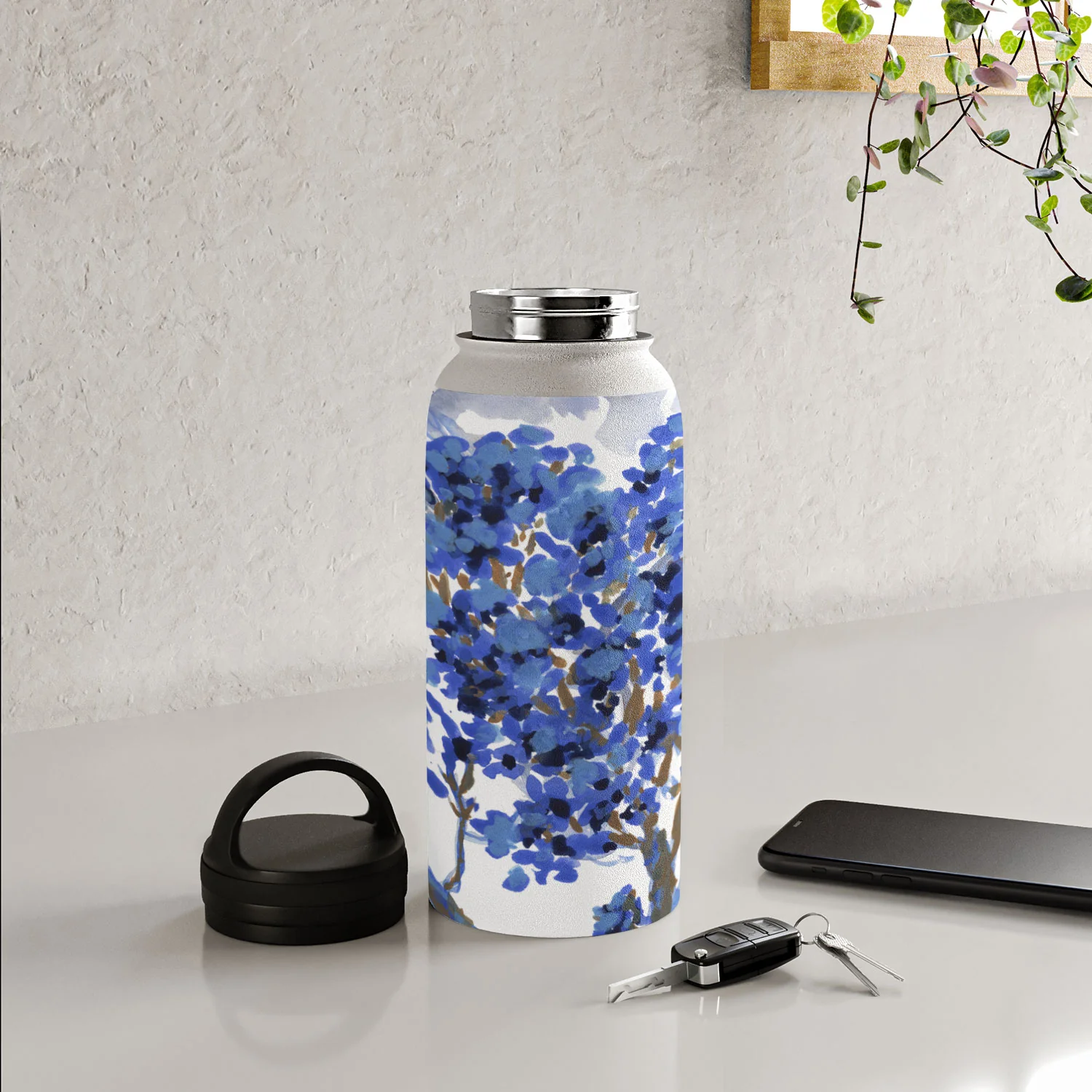 Rachelle Roberts Misty Blue Mountain Water Bottle - Image 36