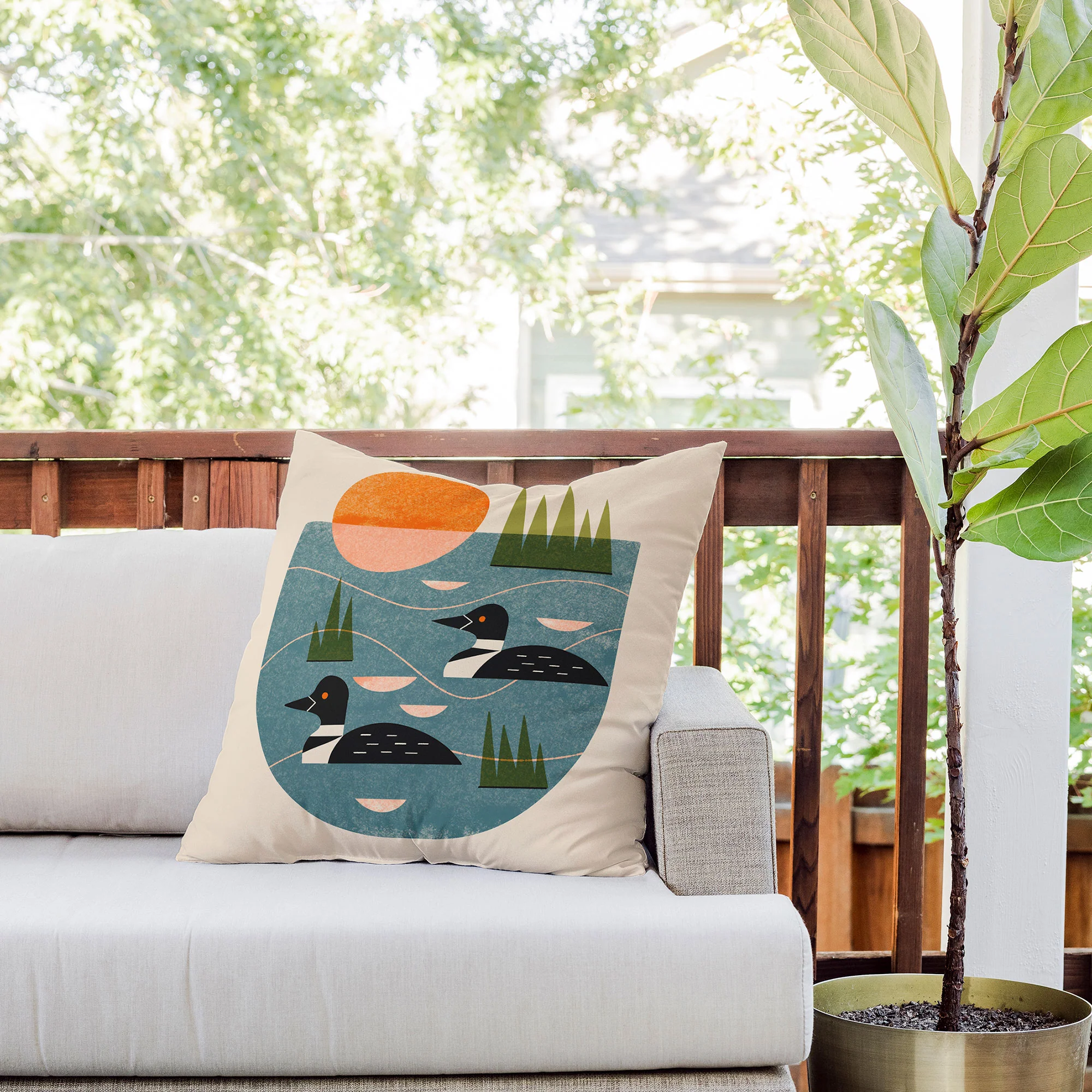 Renea L Thull Loon Lake Outdoor Throw Pillow - Image 7