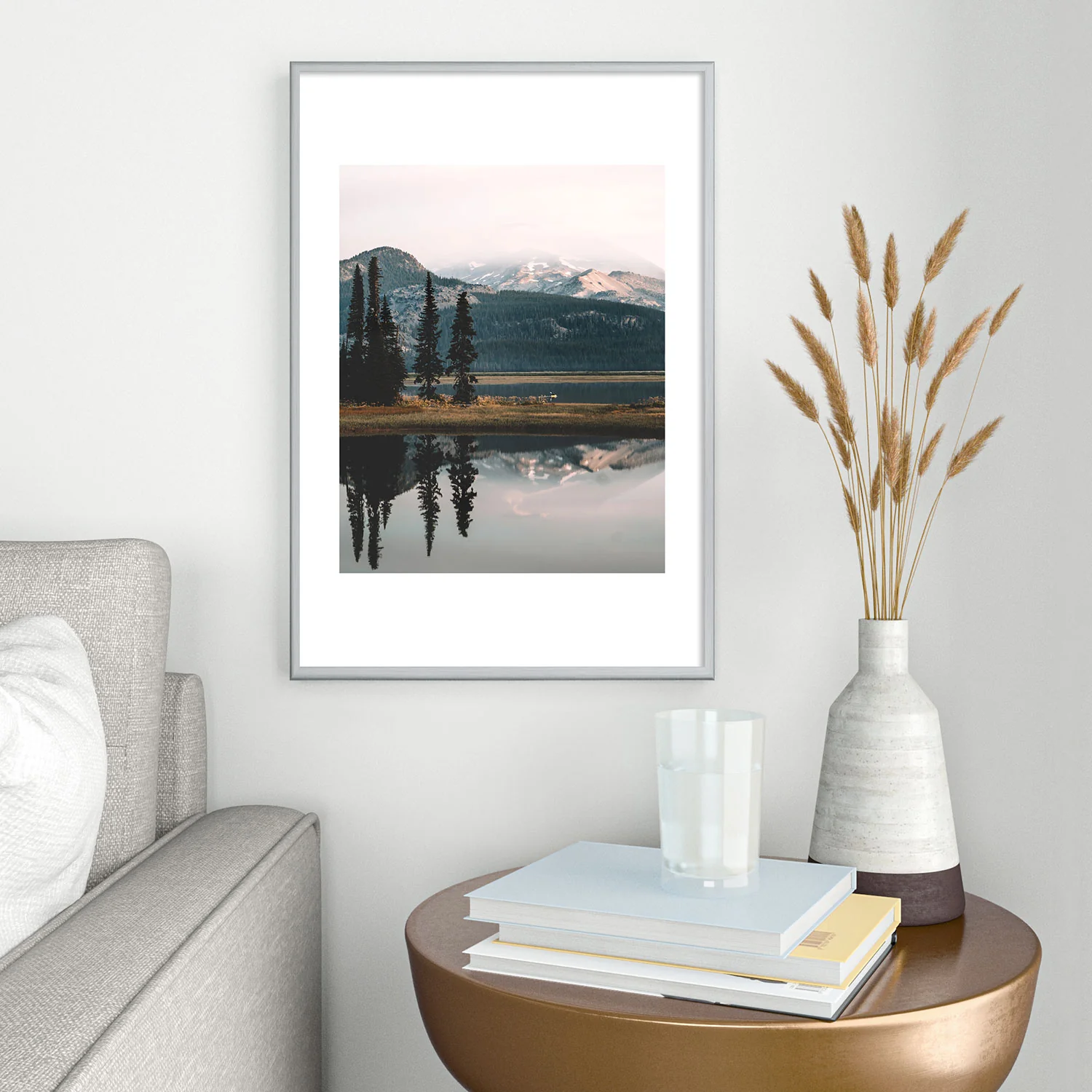 Rustic Bones Sparks Lake Metal Framed Art Print - Image 18