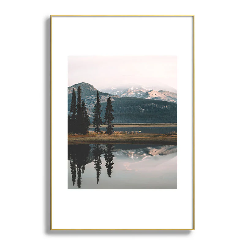 Rustic Bones Sparks Lake Metal Framed Art Print - Image 37