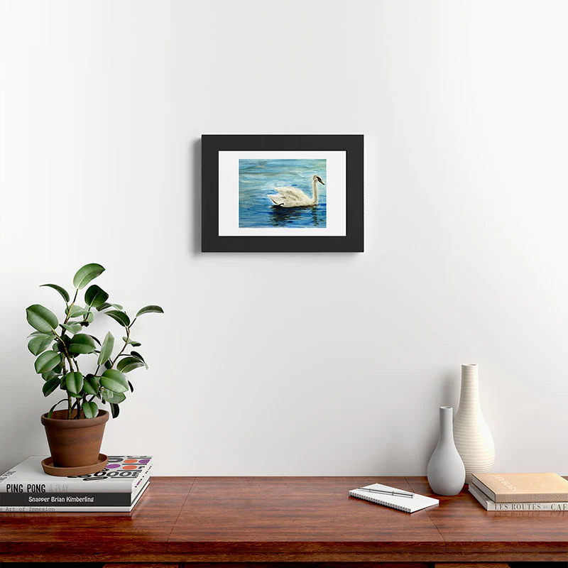 Seleneli_art swan I Framed Art Print - Image 6
