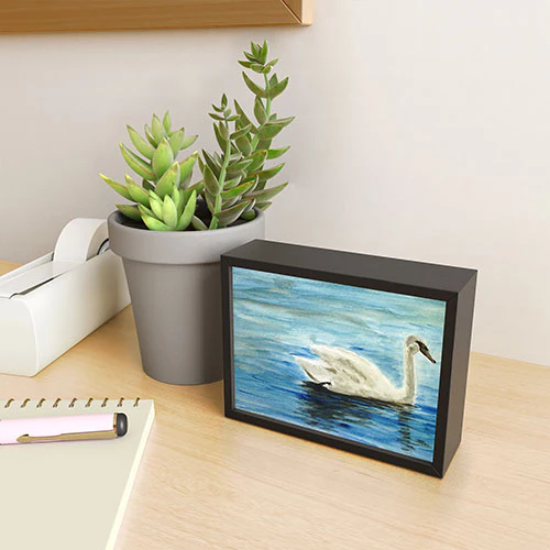 Seleneli_art swan I Framed Mini Art Print - Image 6