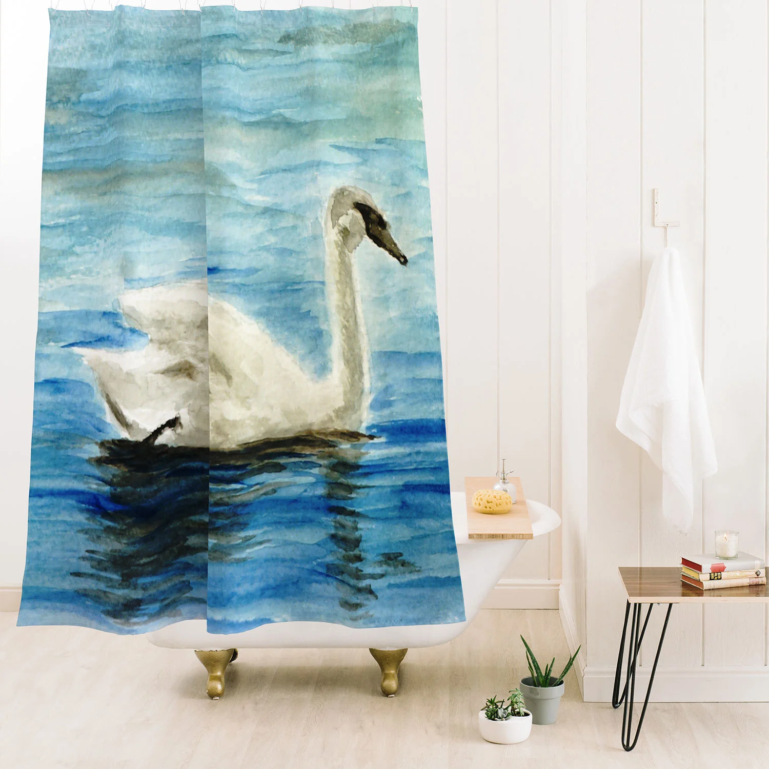 Seleneli_art swan I Shower Curtain - Image 2