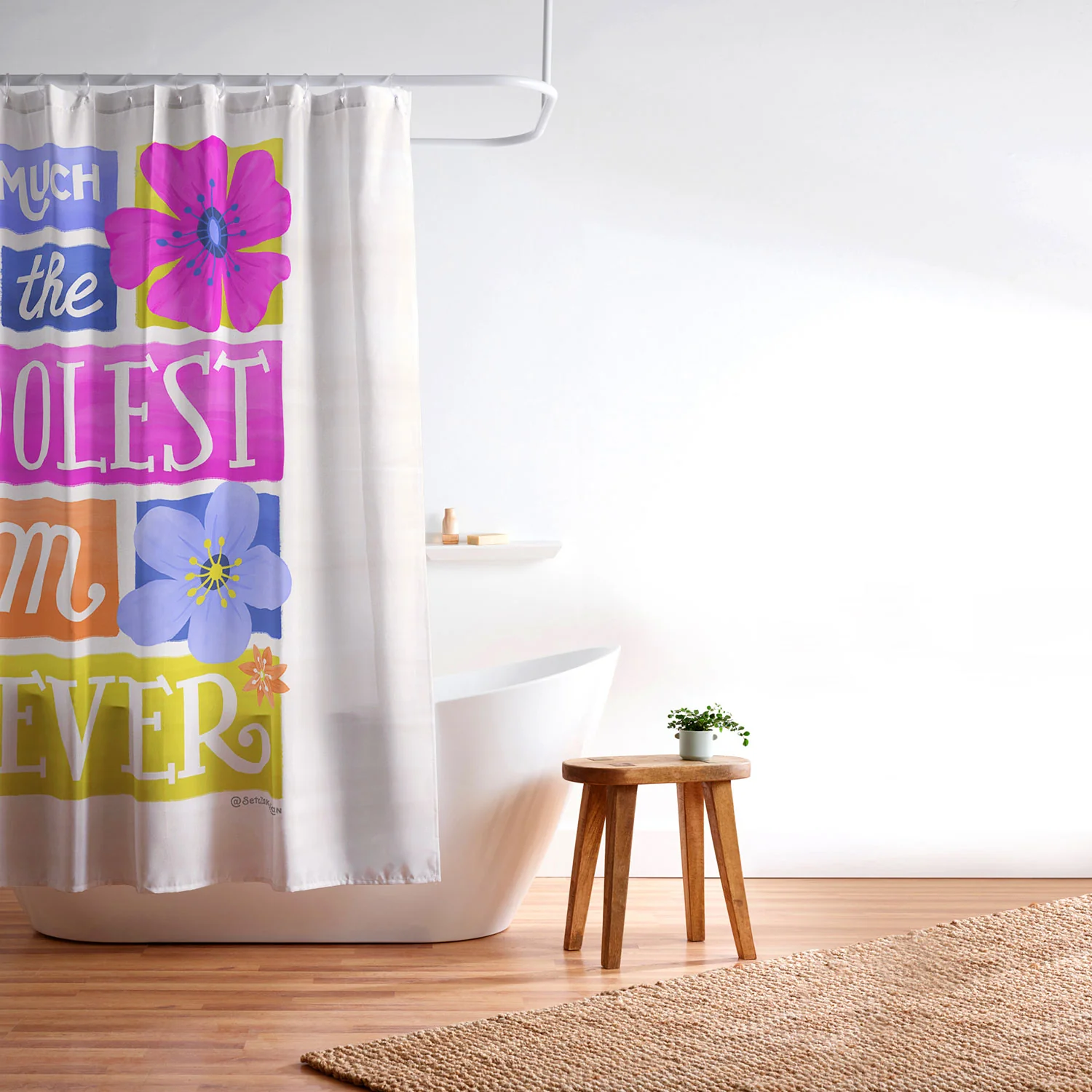 Seta Zakian Coolest Mom Ever Shower Curtain - Image 3