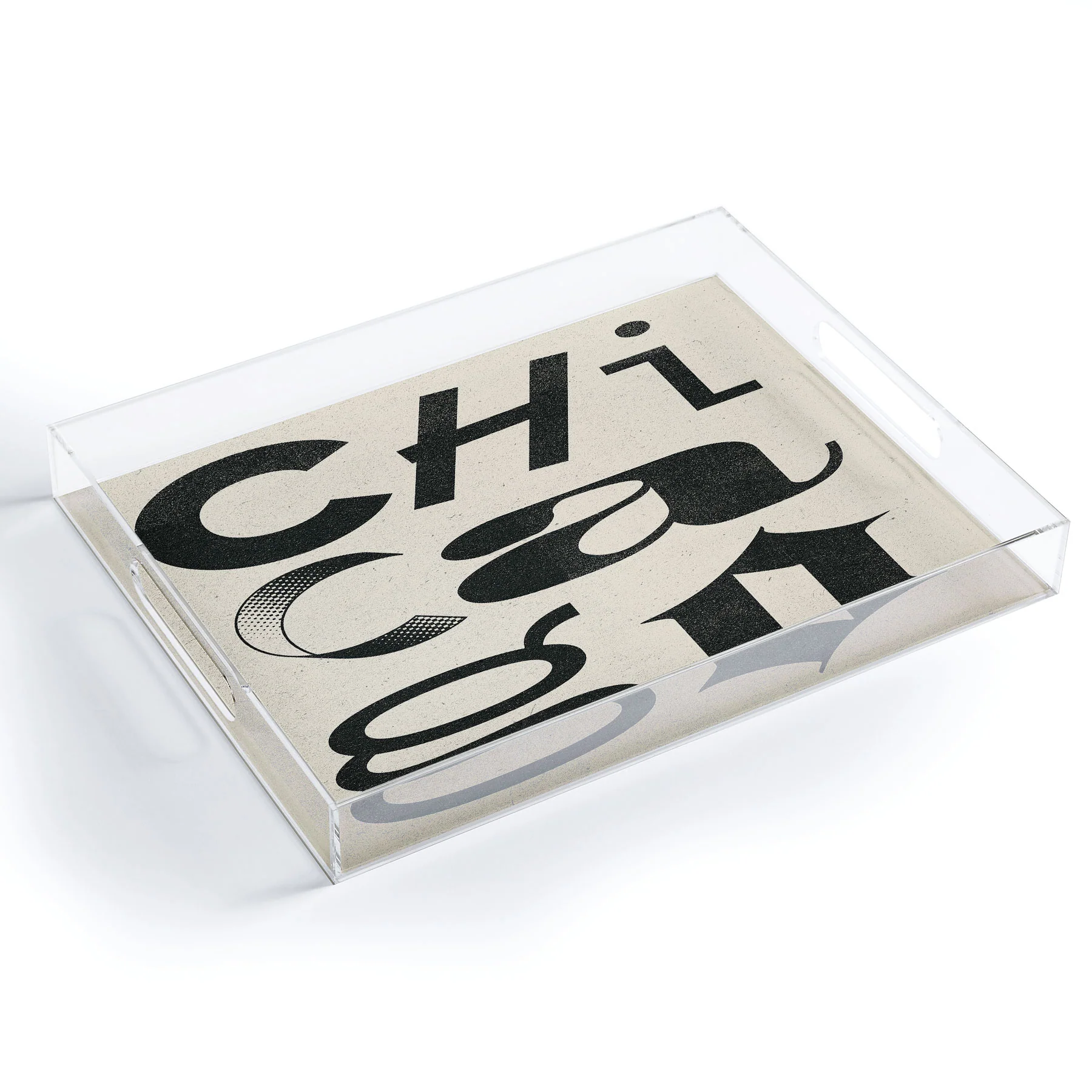 Society6 Design Studio Chicago Found Text Acrylic Tray - Image 2