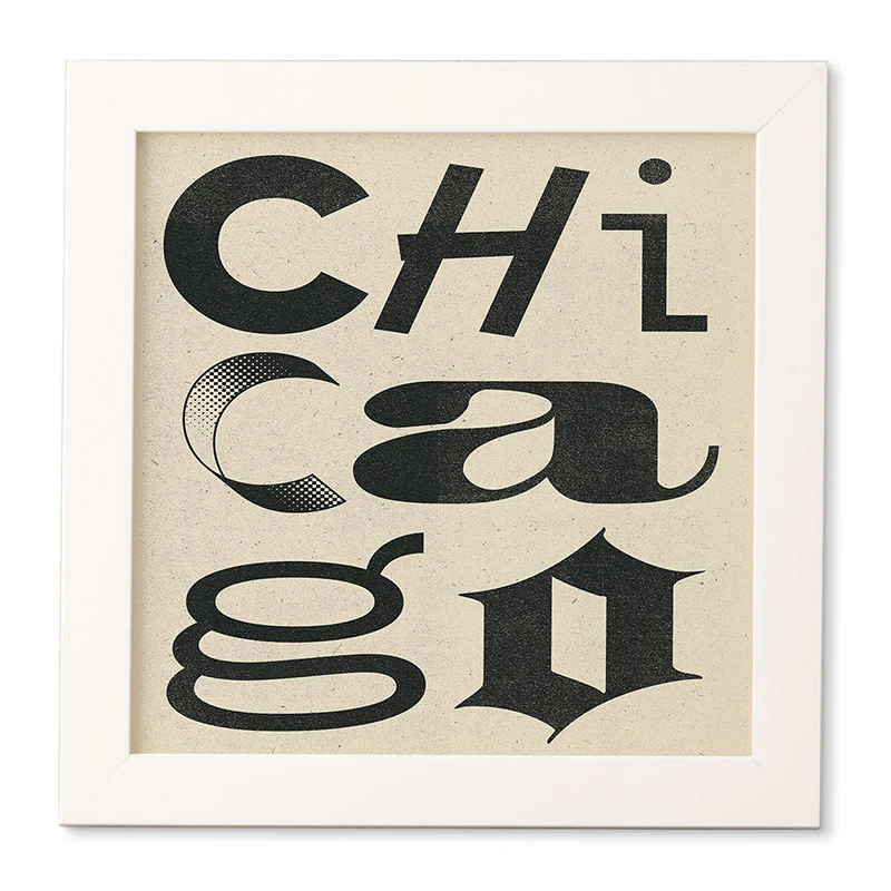 Society6 Design Studio Chicago Found Text Framed Wall Art - Image 13