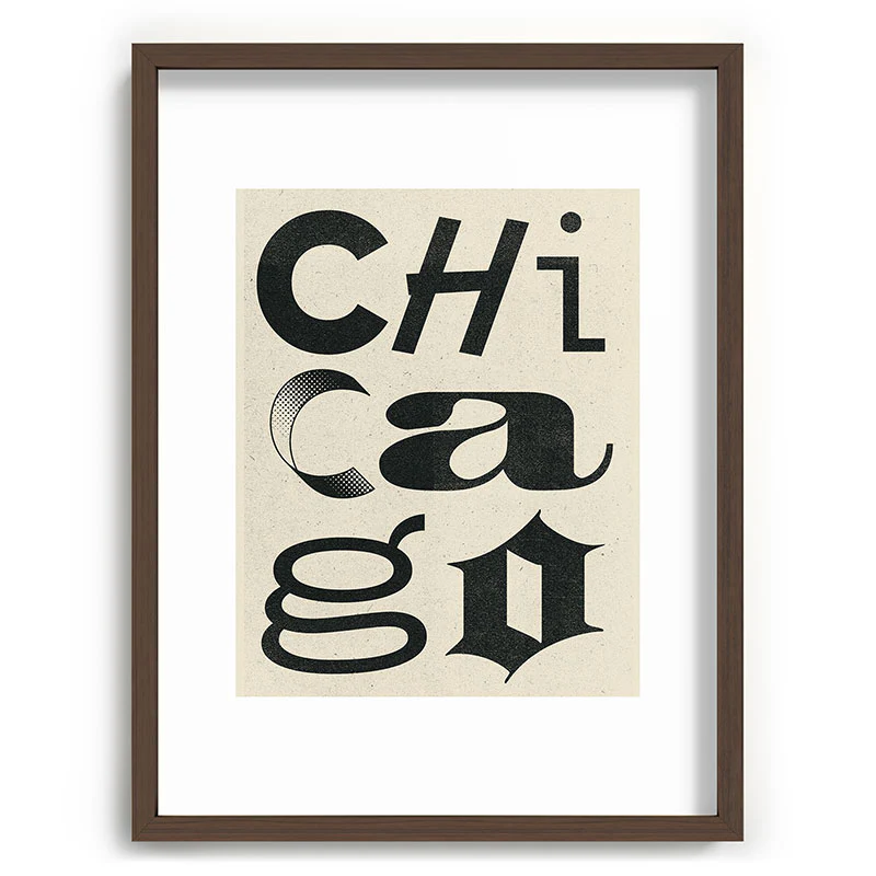 Society6 Design Studio Chicago Found Text Recessed Framing Rectangle - Image 23