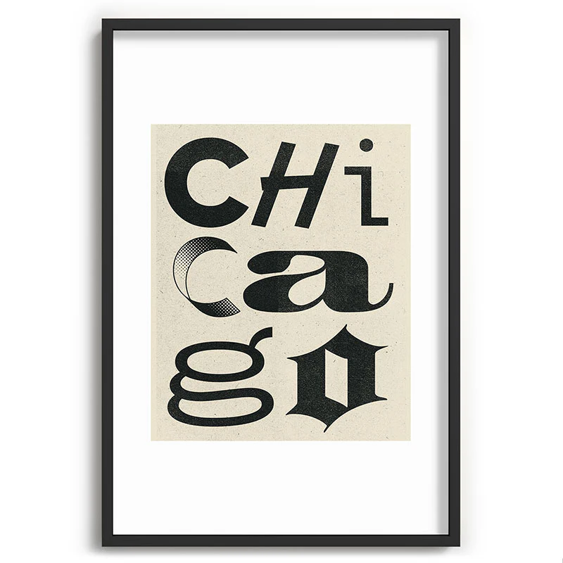 Society6 Design Studio Chicago Found Text Recessed Framing Rectangle - Image 25