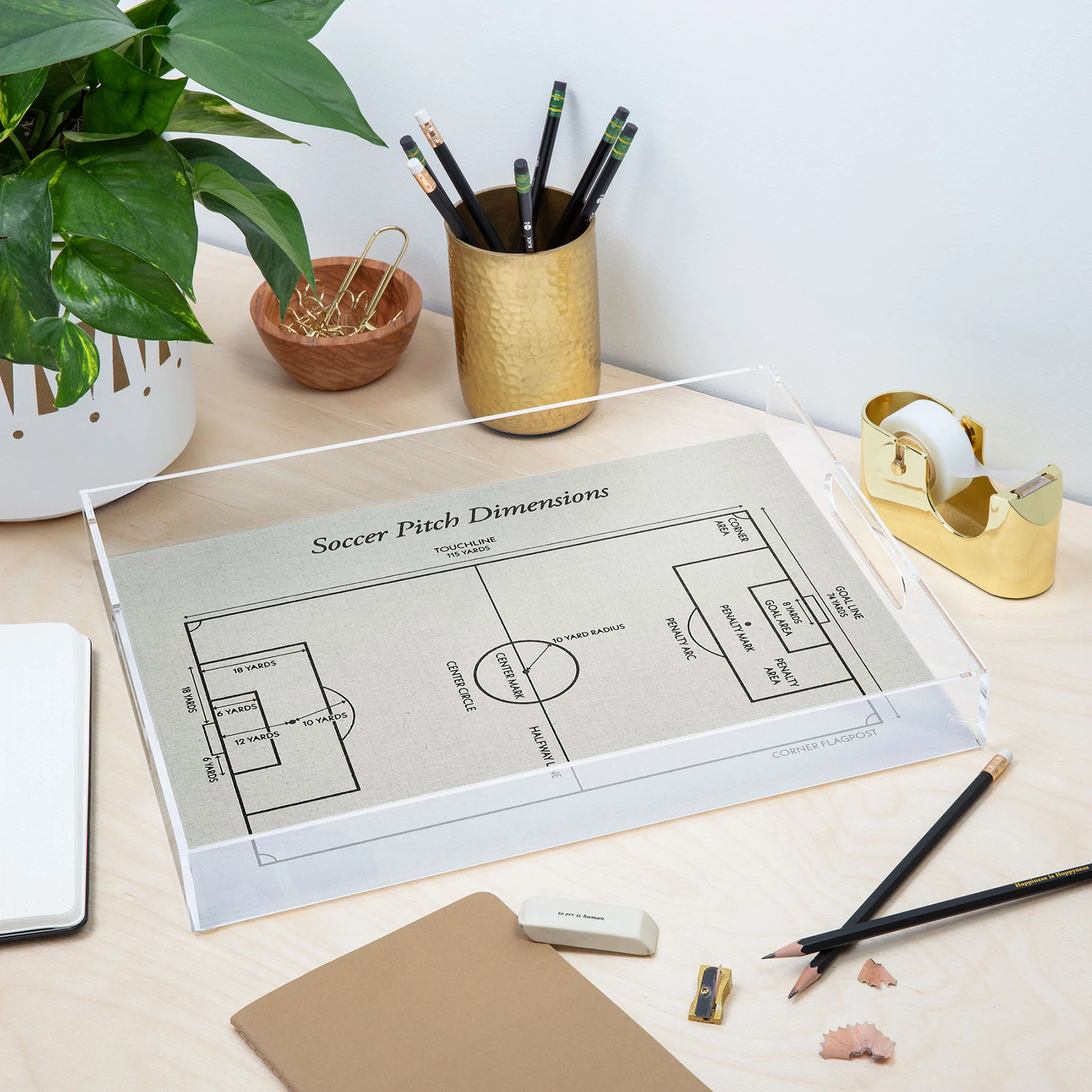 Society6 Design Studio Soccer Pitch Dimensions Acrylic Tray - Image 11