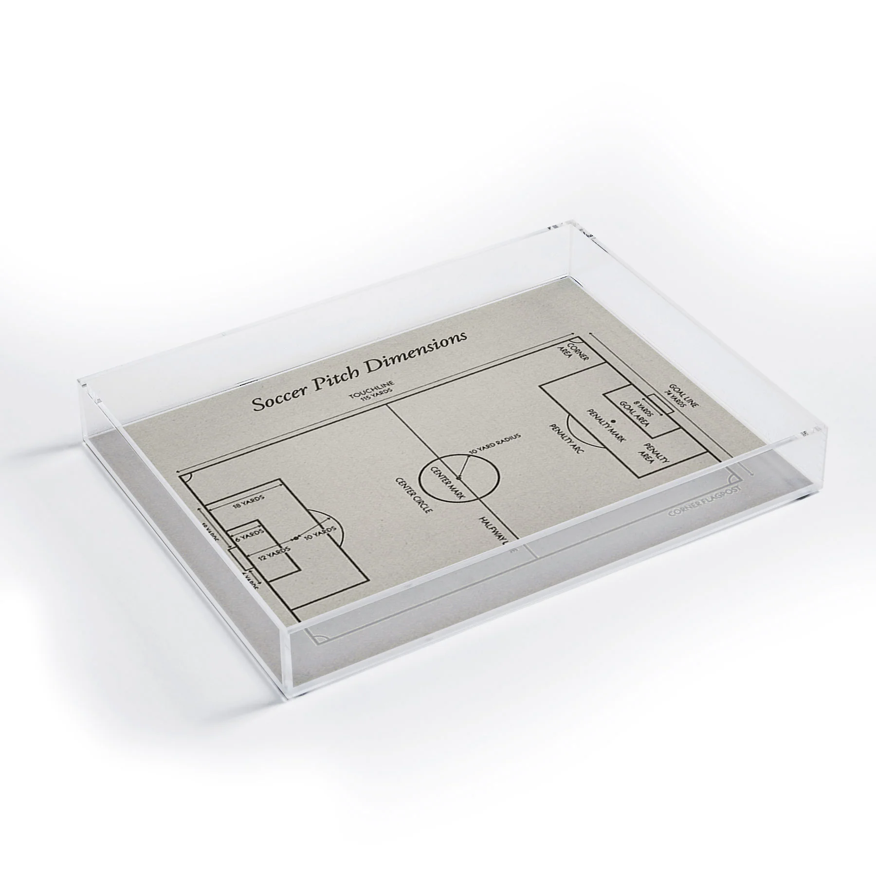 Society6 Design Studio Soccer Pitch Dimensions Acrylic Tray - Image 3