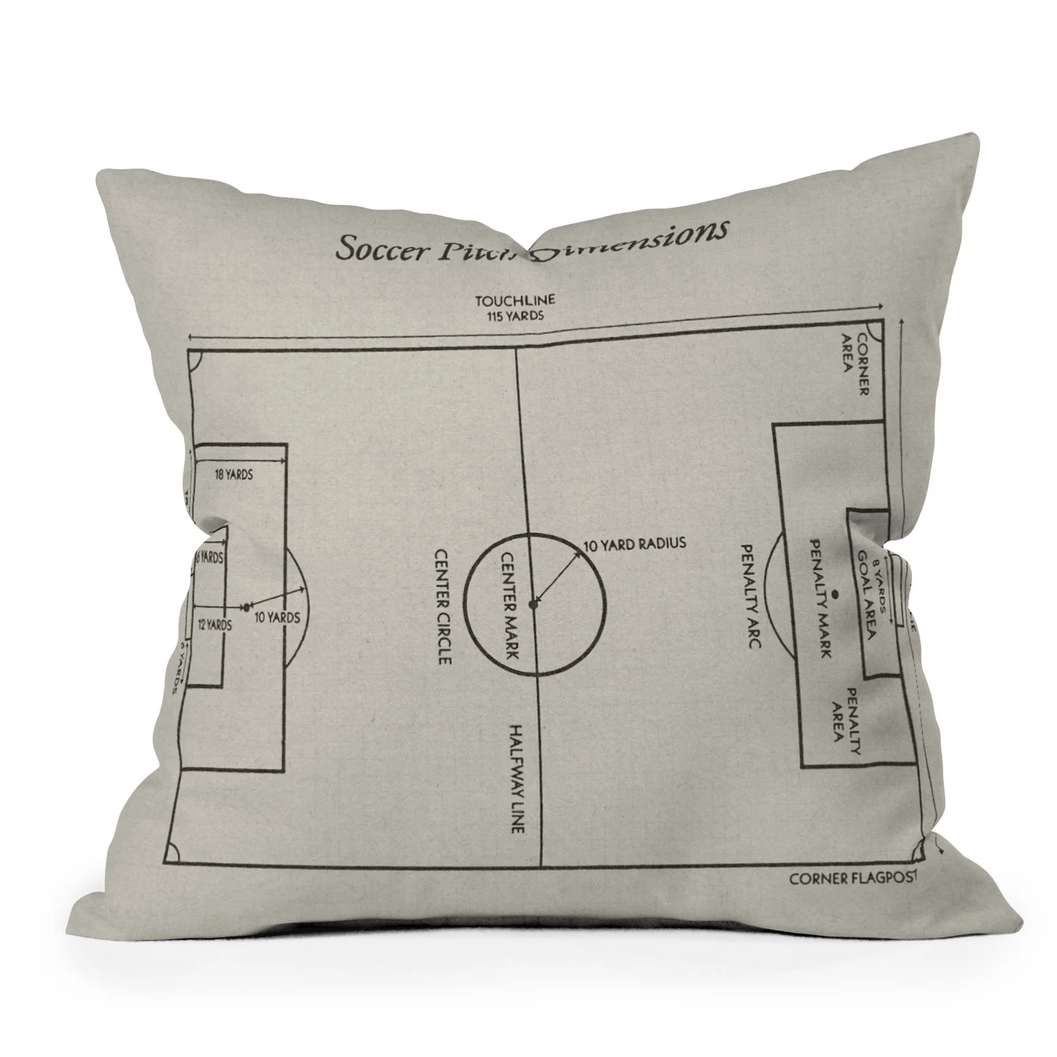 Society6 Design Studio Soccer Pitch Dimensions Outdoor Throw Pillow - Image 2