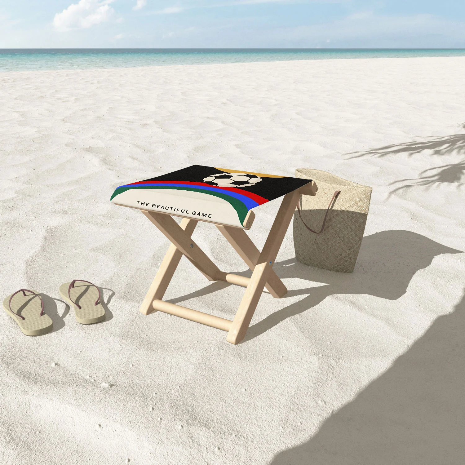 Society6 Design Studio The Beautiful Game Folding Stool - Image 3