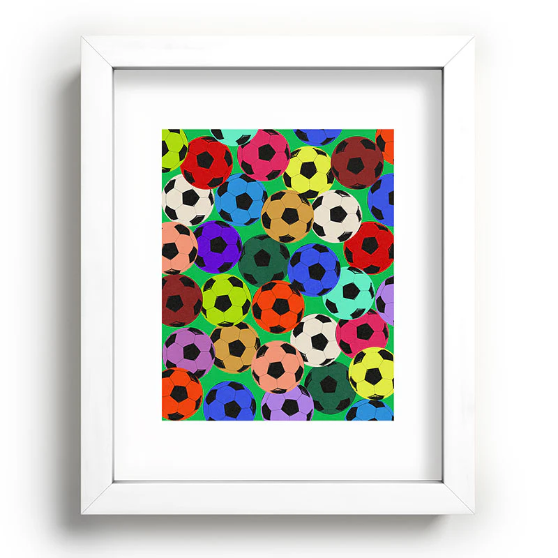 Society6 Design Studio World Cup Football Rainbow Recessed Framing Rectangle - Image 3
