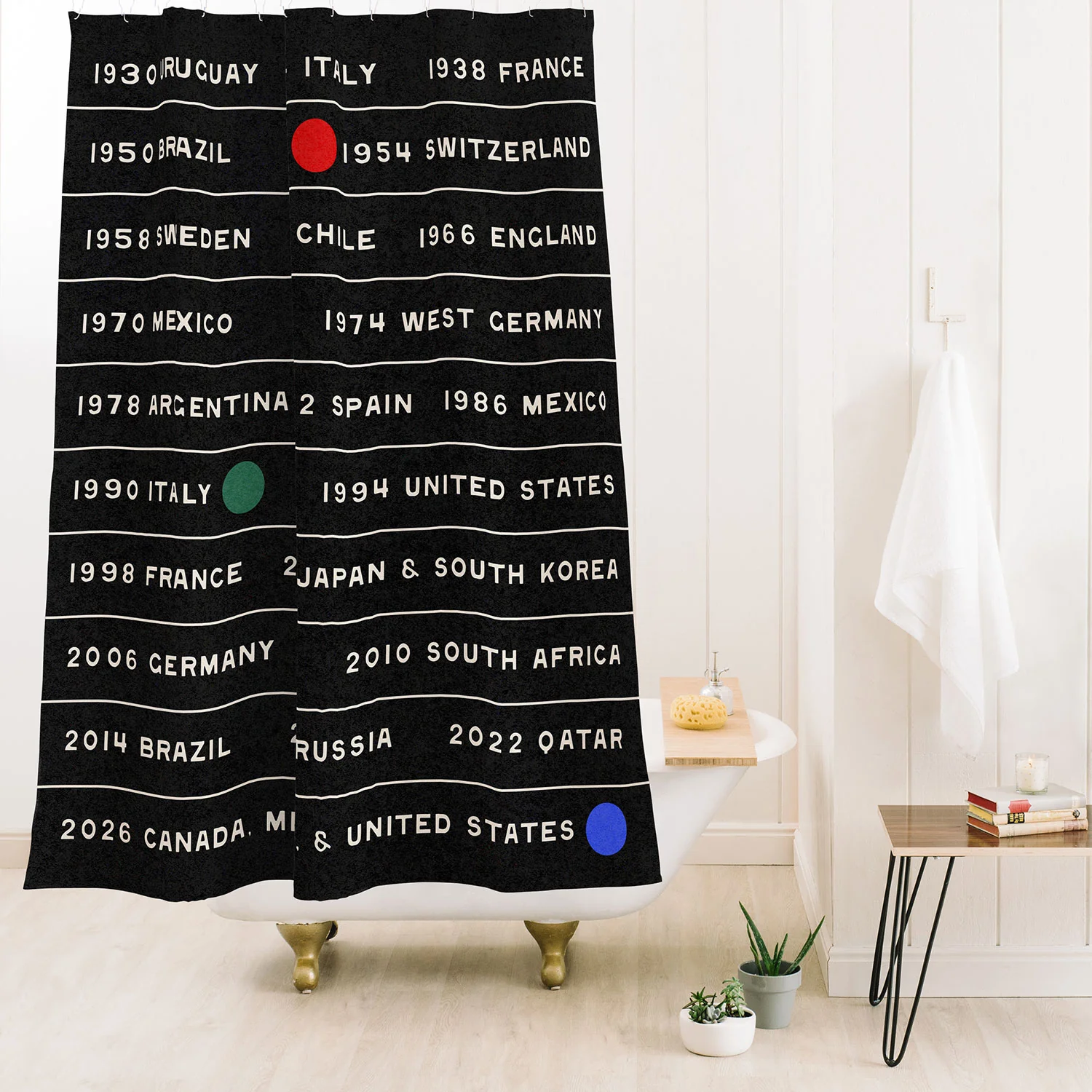 Society6 Design Studio World Cup Since 1930 Shower Curtain - Image 2