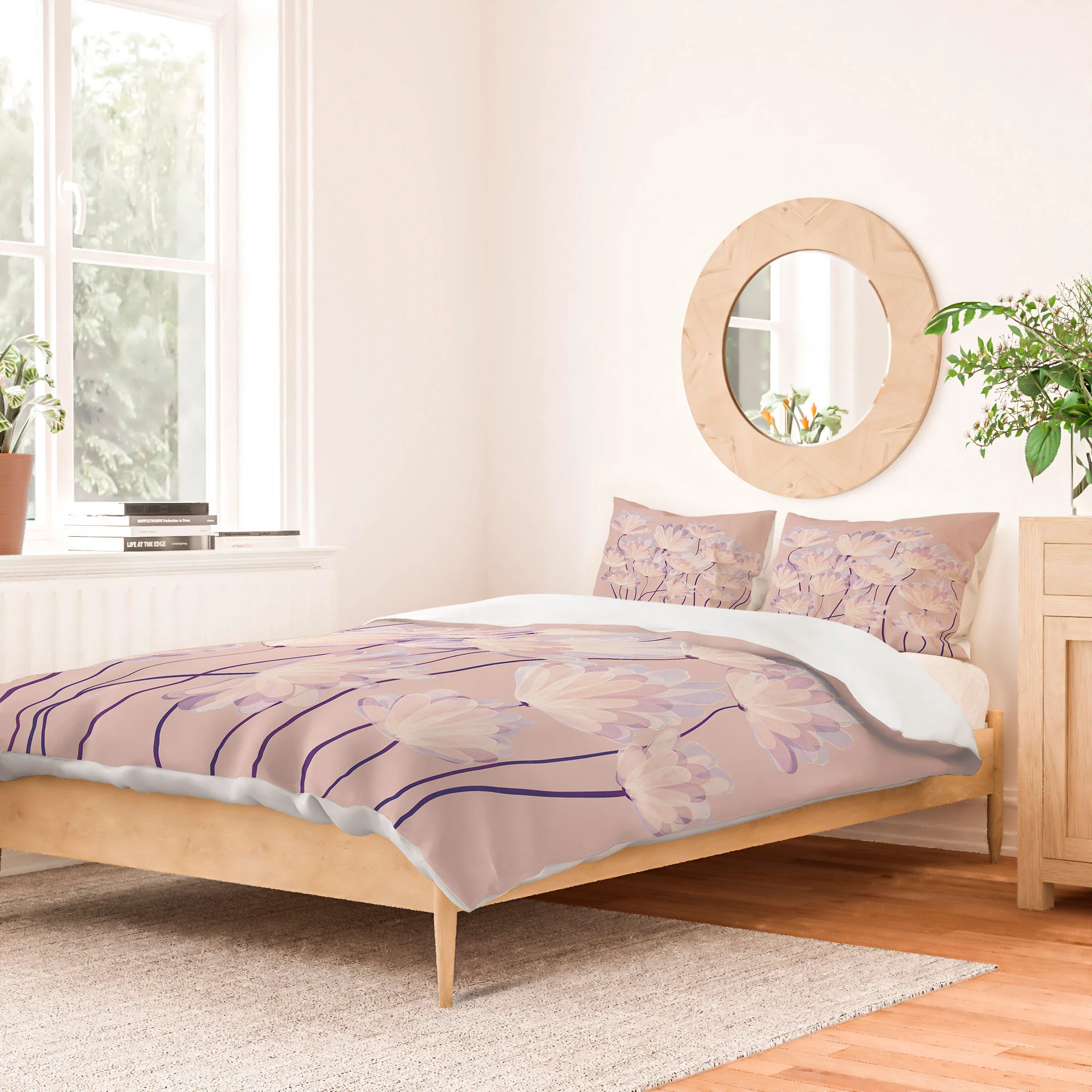 Suneldesigns Delicate Light Pink Abstract Duvet Cover - Image 34