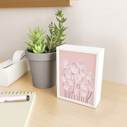 Suneldesigns Delicate Light Pink Abstract Framed Mini Art Print - Image 5
