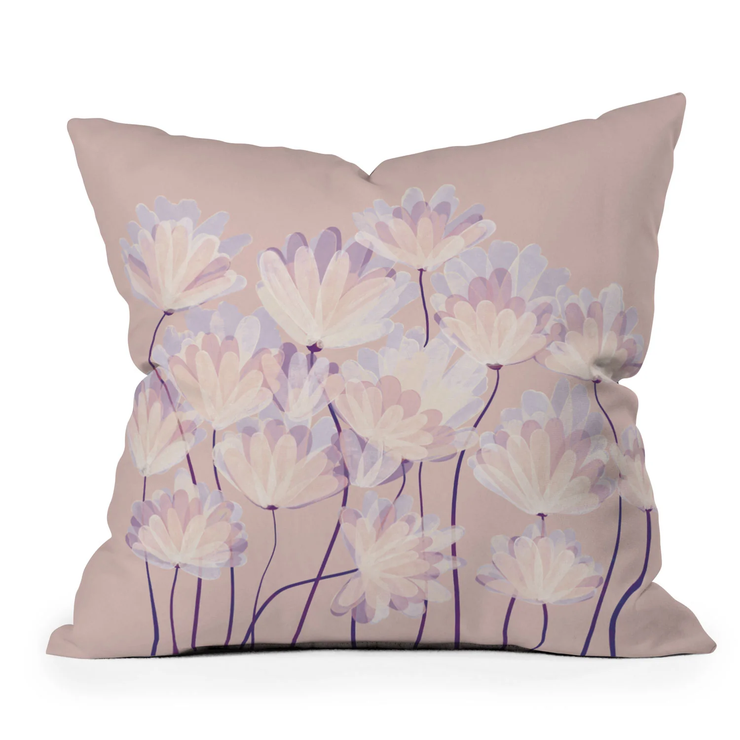 Suneldesigns Delicate Light Pink Abstract Outdoor Throw Pillow - Image 2