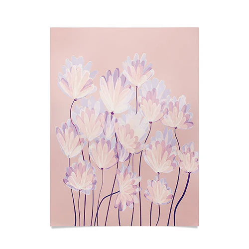 Suneldesigns Delicate Light Pink Abstract Poster