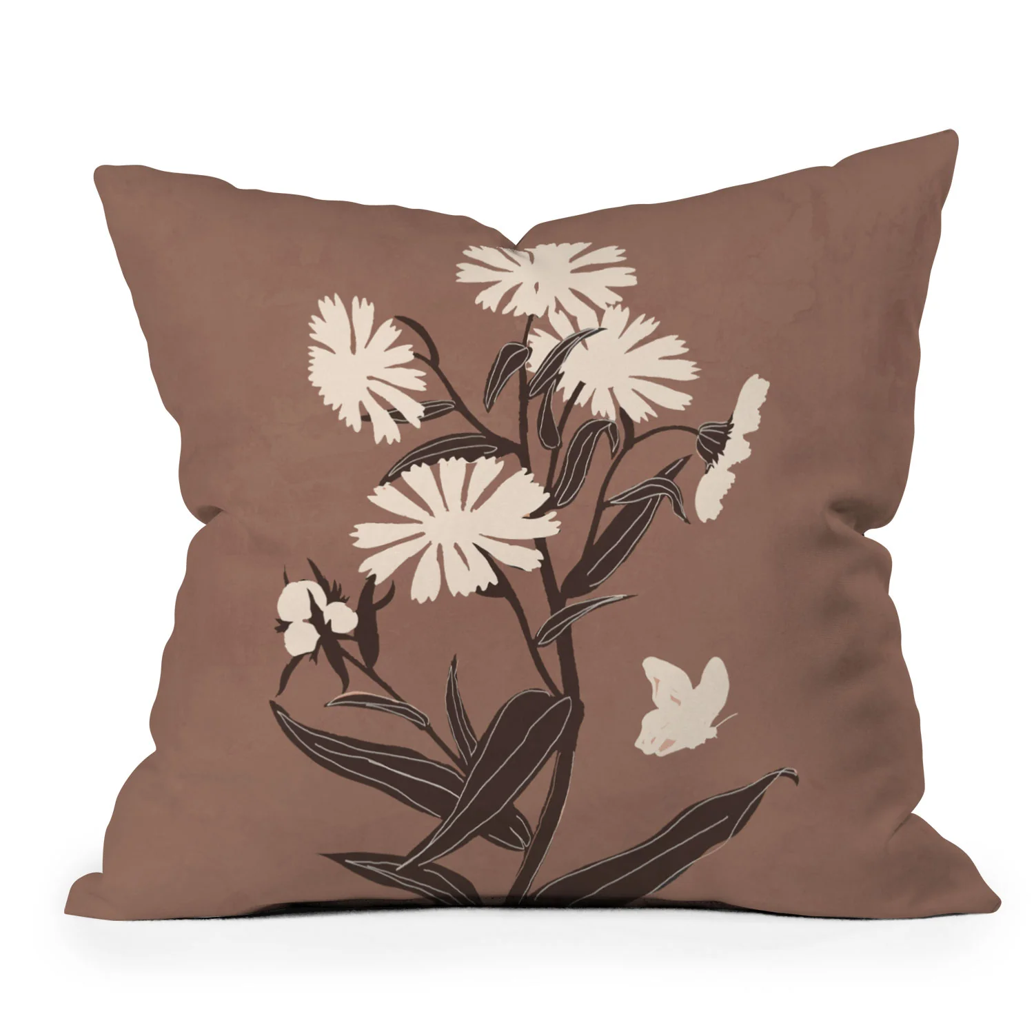 ThingDesign Abstract Flowers 16 Outdoor Throw Pillow - Image 2