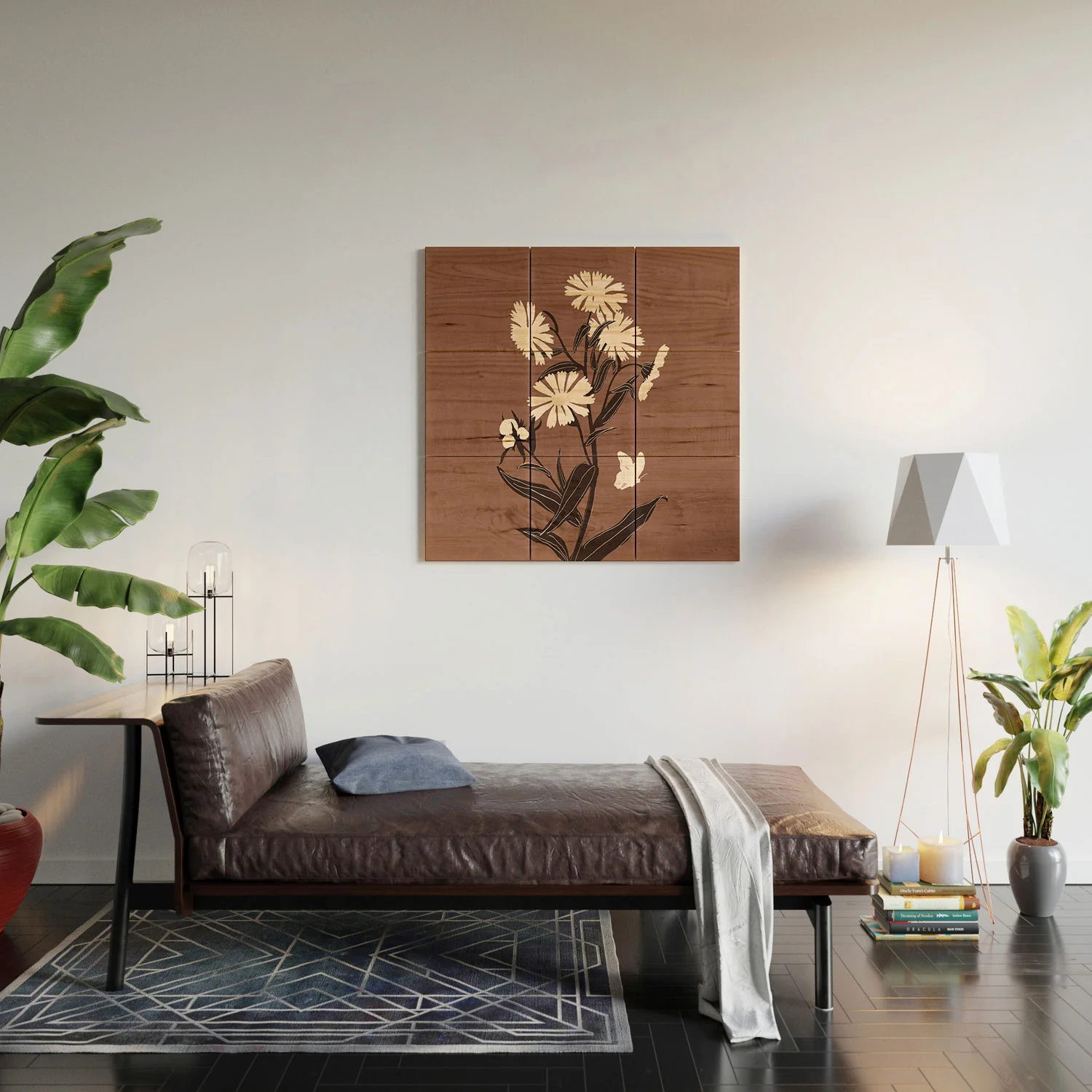 ThingDesign Abstract Flowers 16 Wood Wall Mural - Image 4
