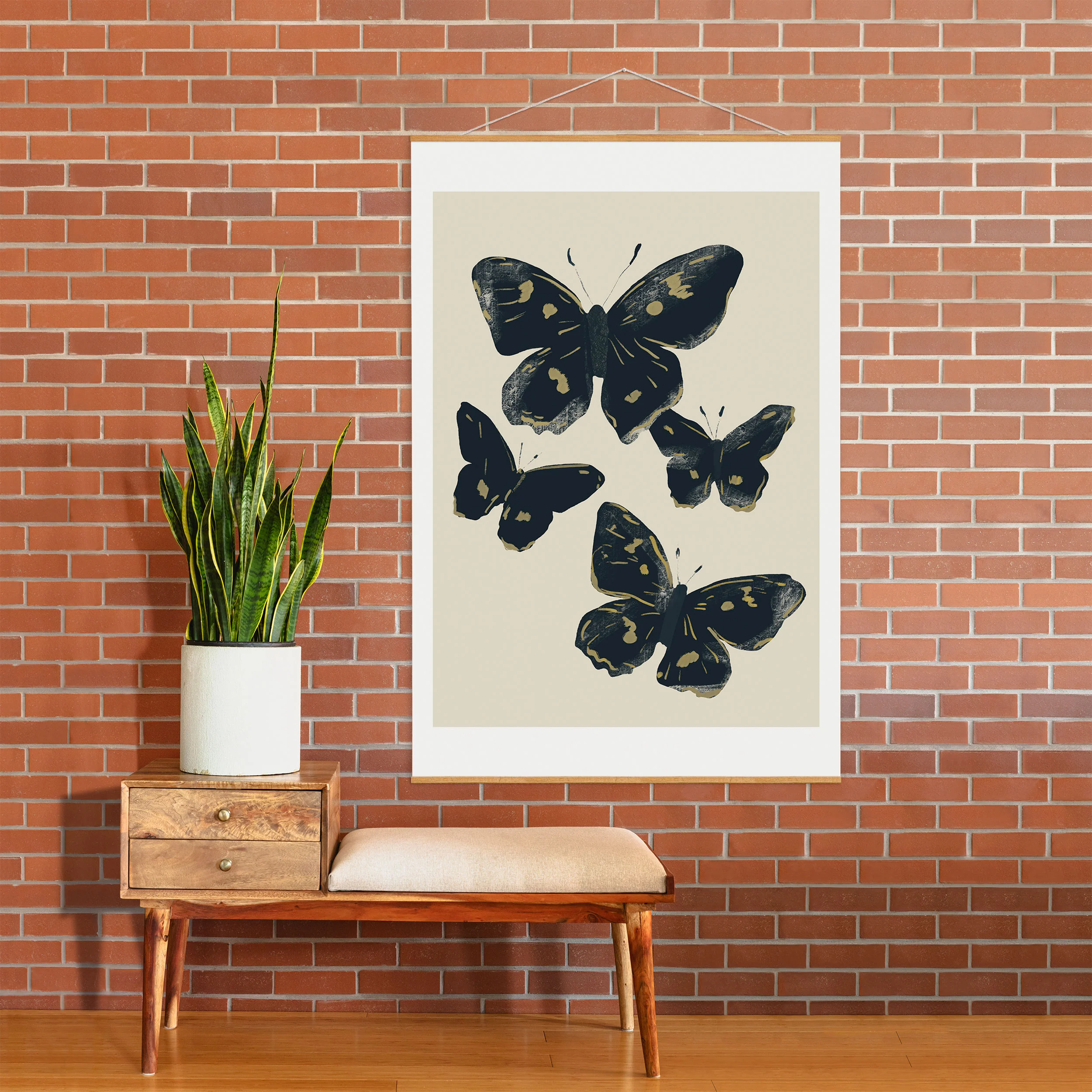 ThingDesign Black Butterflies 2 Art Print - Image 54