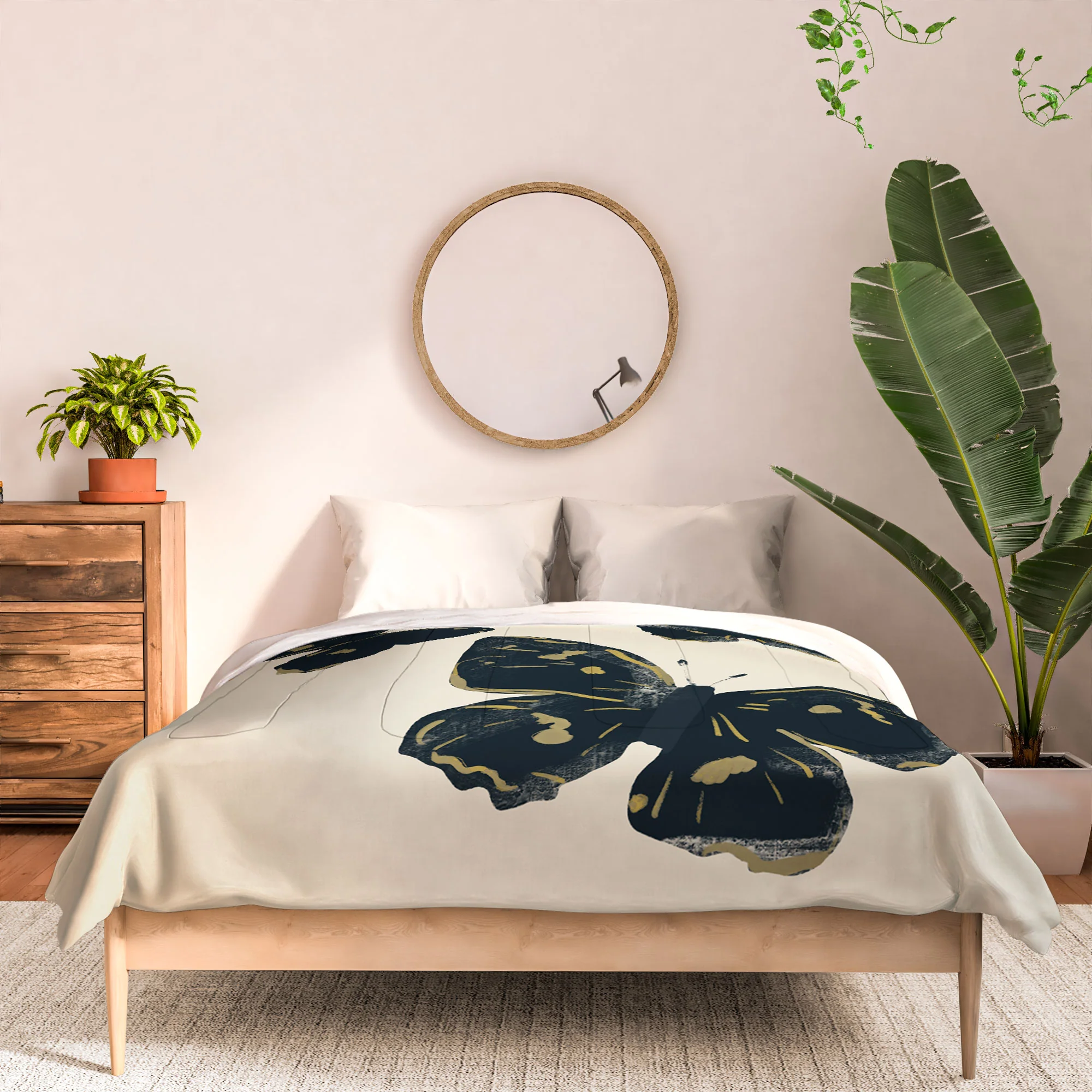 ThingDesign Black Butterflies 2 Comforter - Image 3