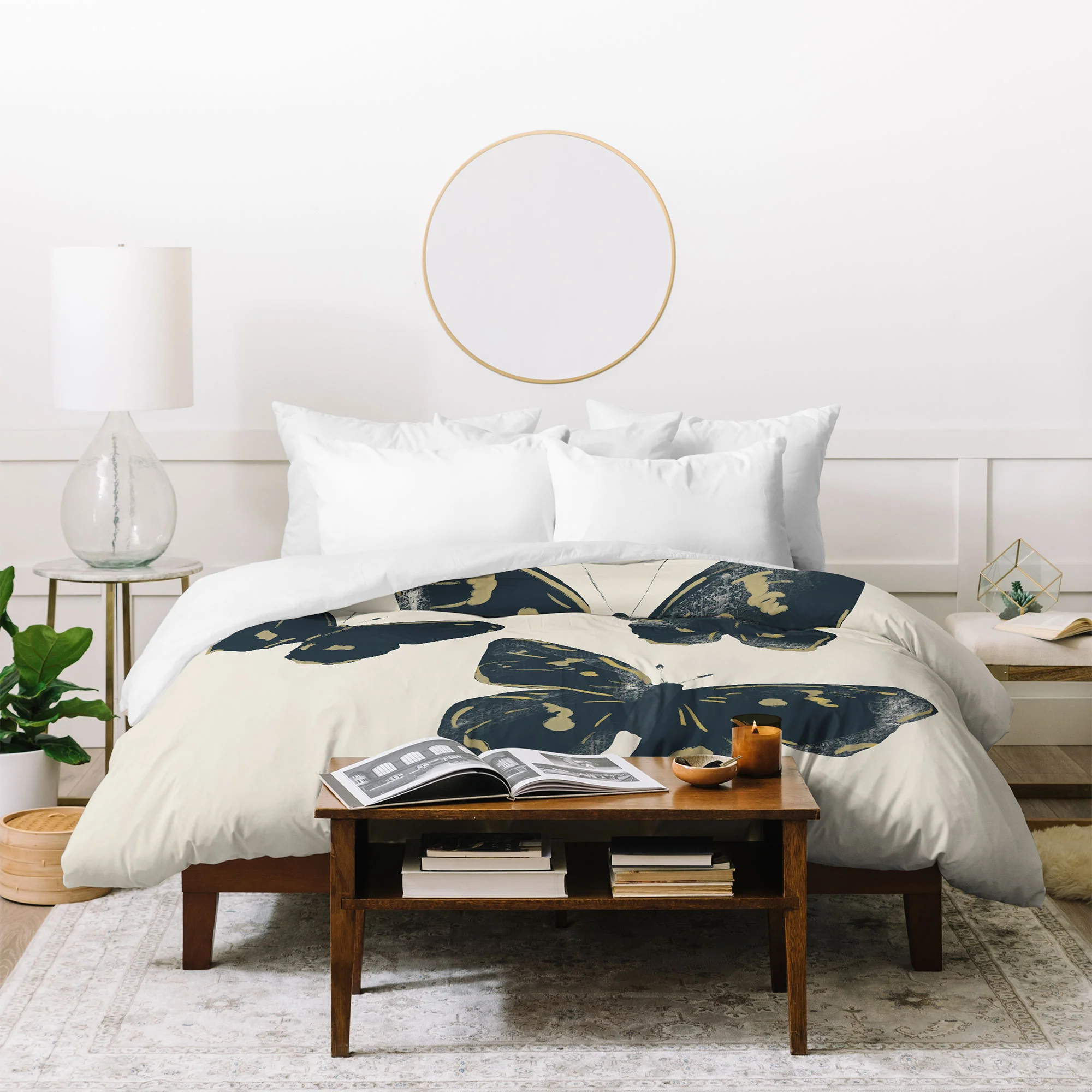 ThingDesign Black Butterflies 2 Duvet Cover - Image 8
