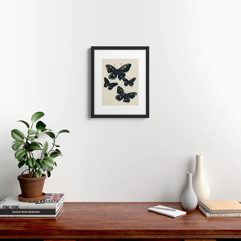 ThingDesign Black Butterflies 2 Framed Art Print - Image 32