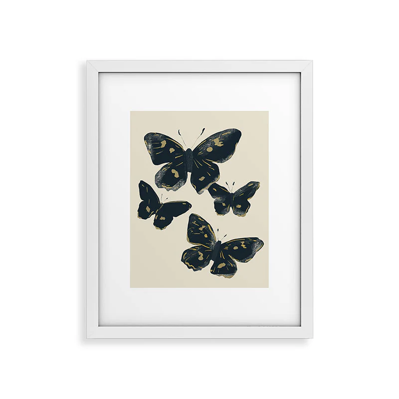 ThingDesign Black Butterflies 2 Framed Art Print - Image 41