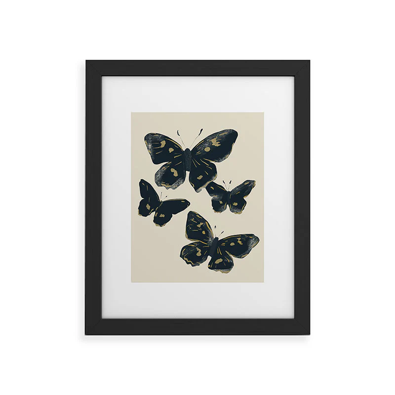 ThingDesign Black Butterflies 2 Framed Art Print - Image 5