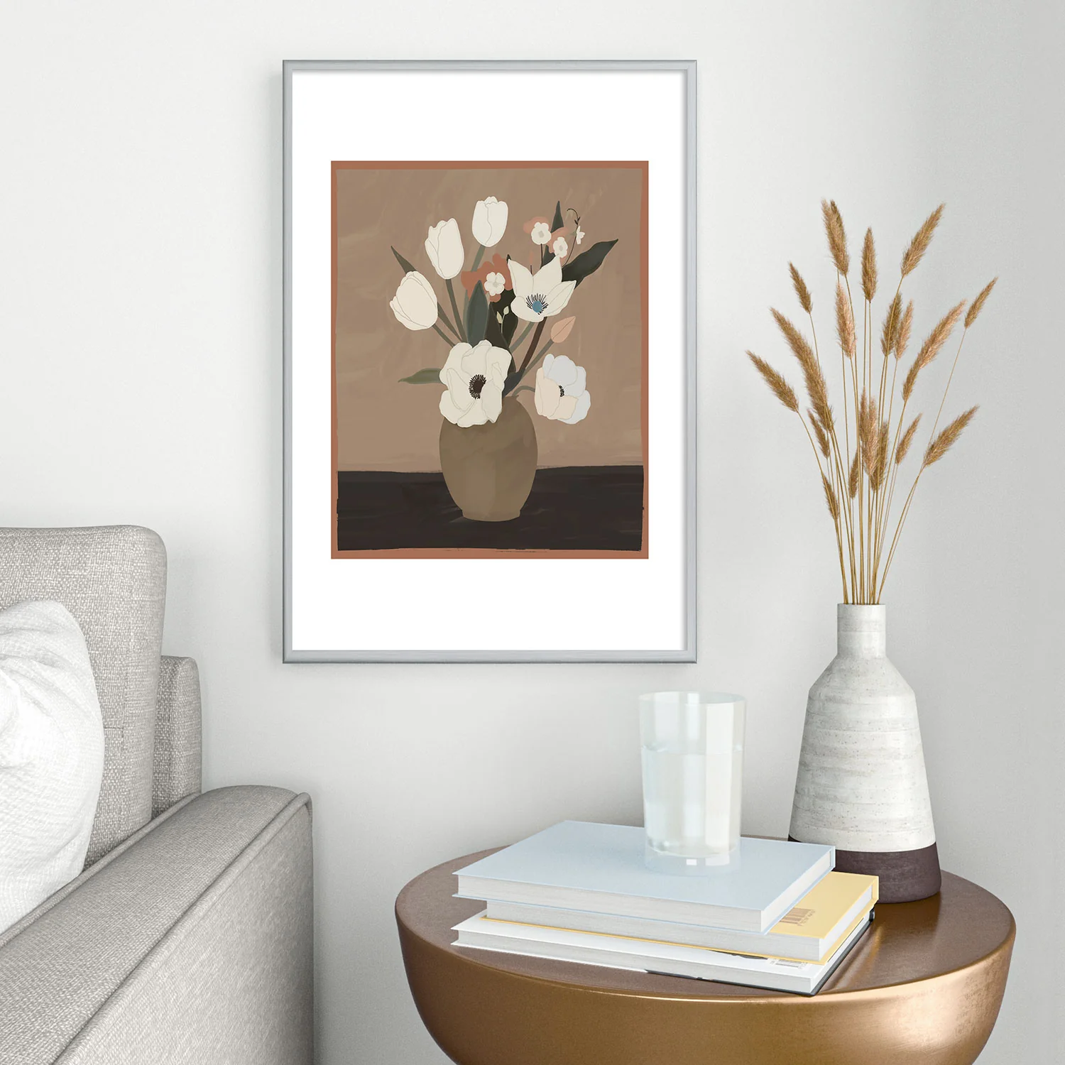 ThingDesign Gently Flowers Metal Framed Art Print - Image 18