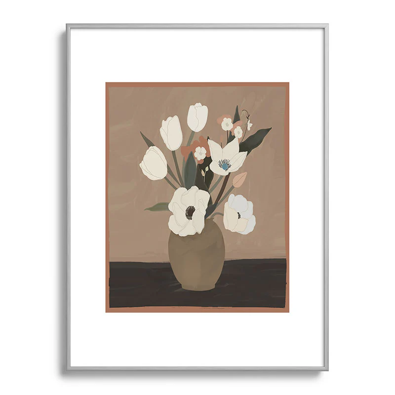 ThingDesign Gently Flowers Metal Framed Art Print - Image 29
