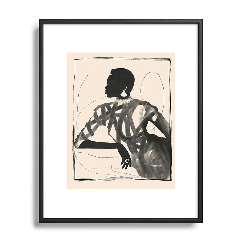 ThingDesign Lady Portrait Metal Framed Art Print - Image 9