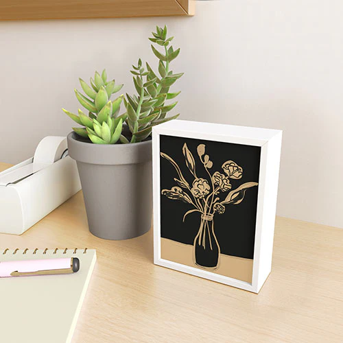 ThingDesign Minimalist Flowers In A Vase 5 Framed Mini Art Print - Image 5