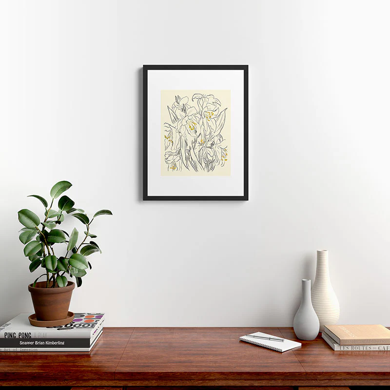 ThingDesign Minimalist Garden flowers Framed Art Print - Image 34