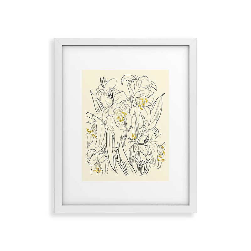 ThingDesign Minimalist Garden flowers Framed Art Print - Image 41