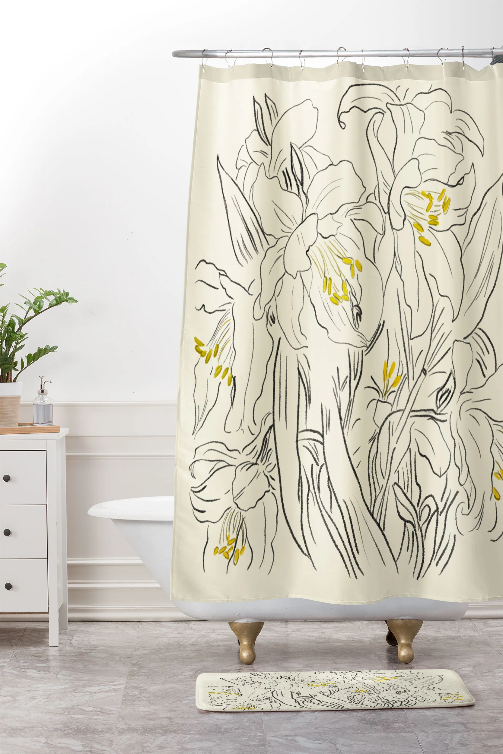 ThingDesign Minimalist Garden flowers Memory Foam Bath Mat - Image 4