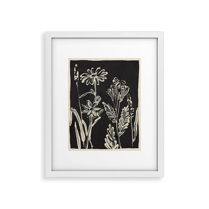 ThingDesign Minimalist wildflowers 3 Framed Art Print - Image 47