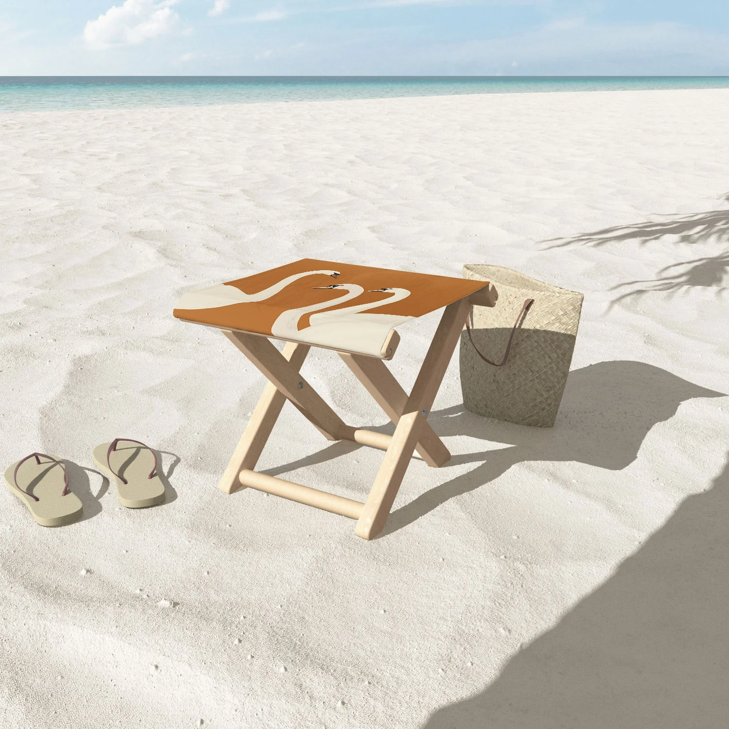 ThingDesign White Swans 2 Folding Stool - Image 3