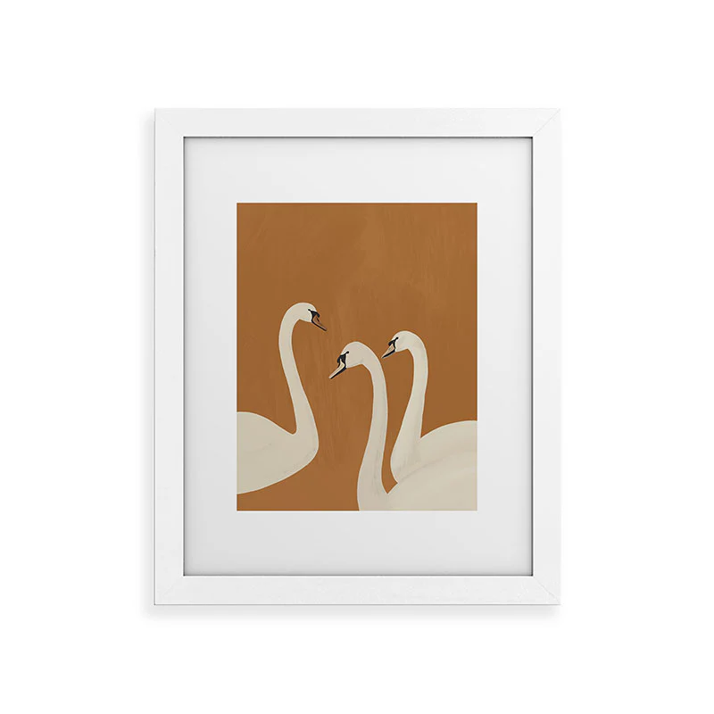 ThingDesign White Swans 2 Framed Art Print - Image 13