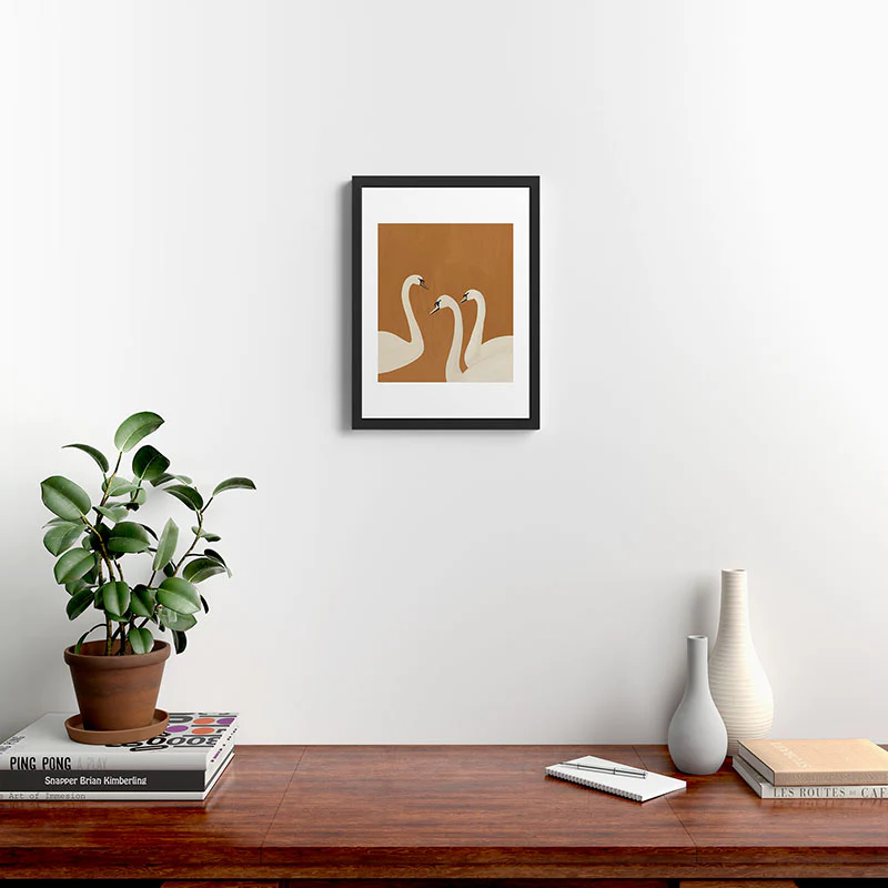 ThingDesign White Swans 2 Framed Art Print - Image 30