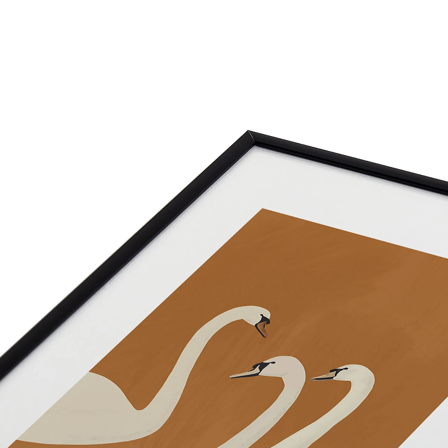ThingDesign White Swans 2 Metal Framed Art Print - Image 11