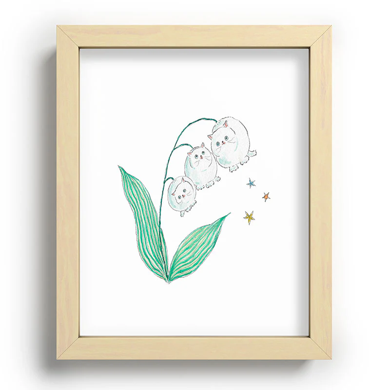 tocorocomugi Lily of the valley Cats Recessed Framing Rectangle - Image 5