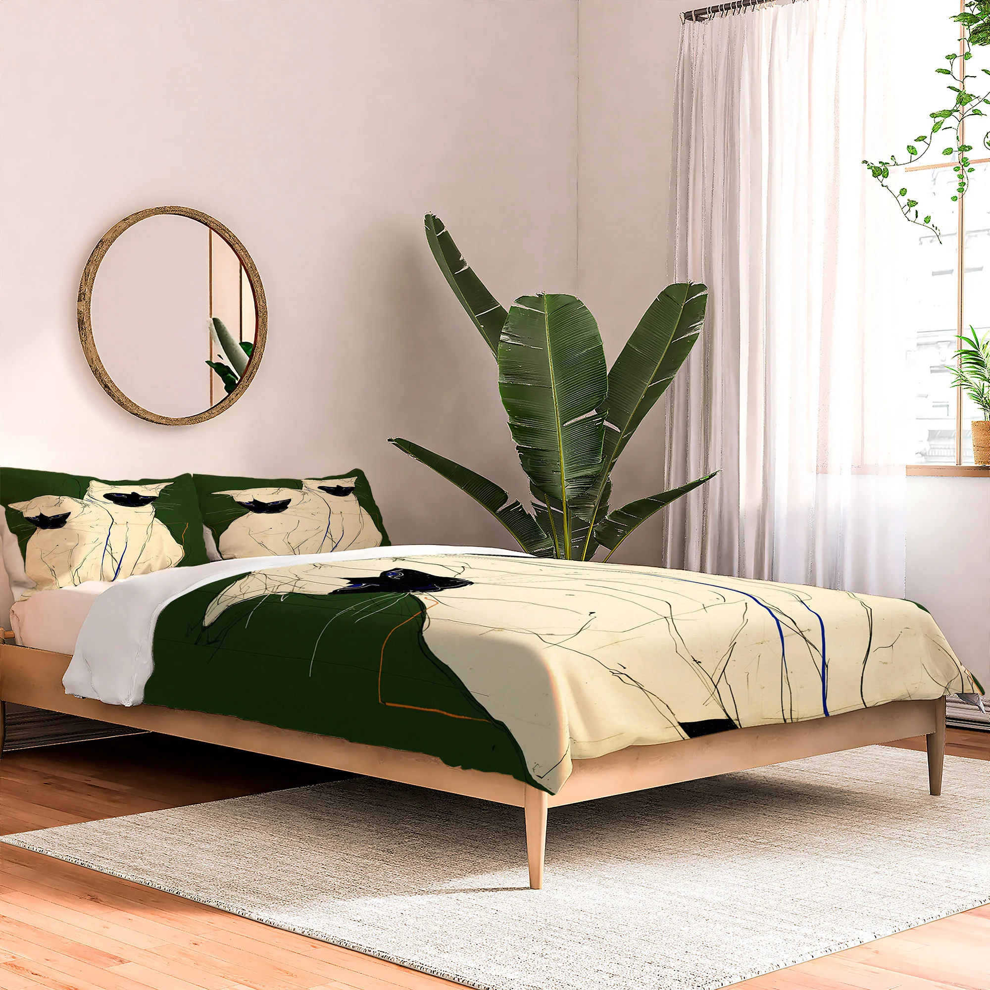 trajeado14 Siamese Cats Modern Art Comforter - Image 14